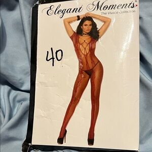 Elegant Moments Scarlet Fishnet Bodystocking